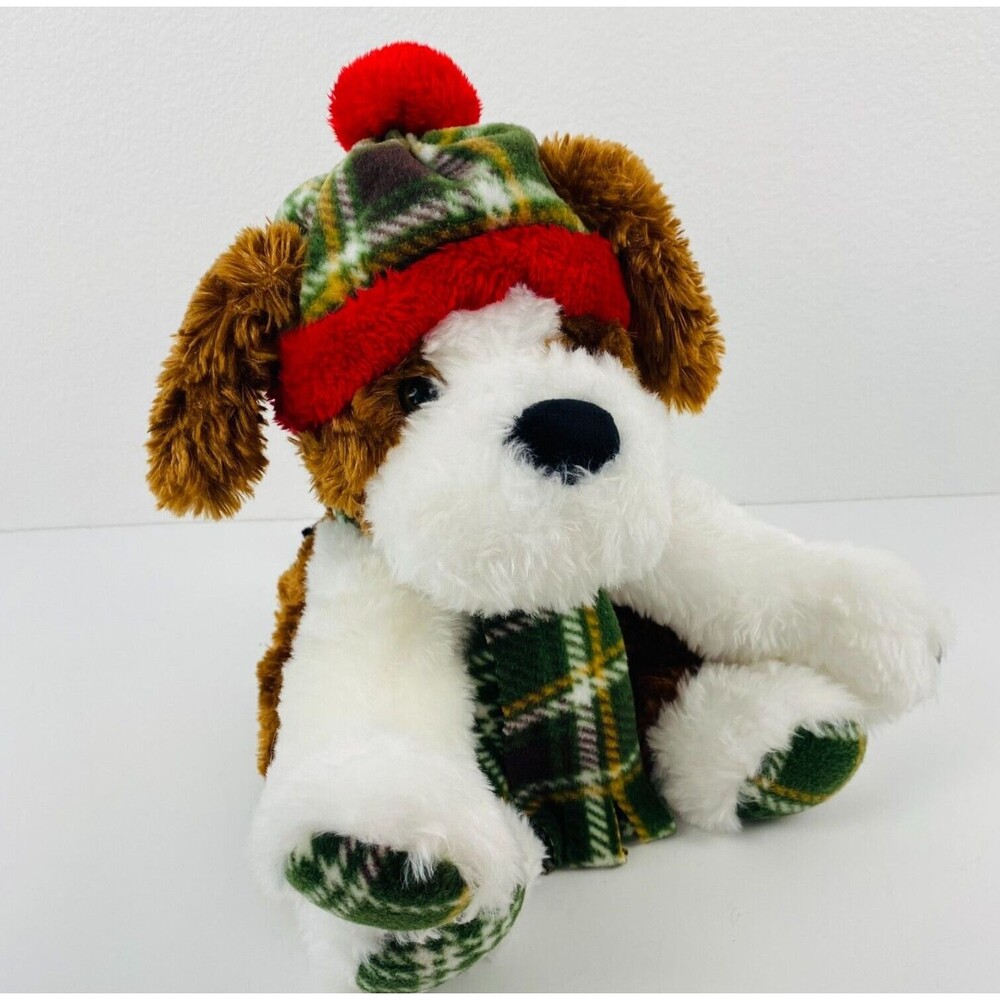 12" GT Gentle‎ Treasures St. Bernard puppy Dog with hat and scarf